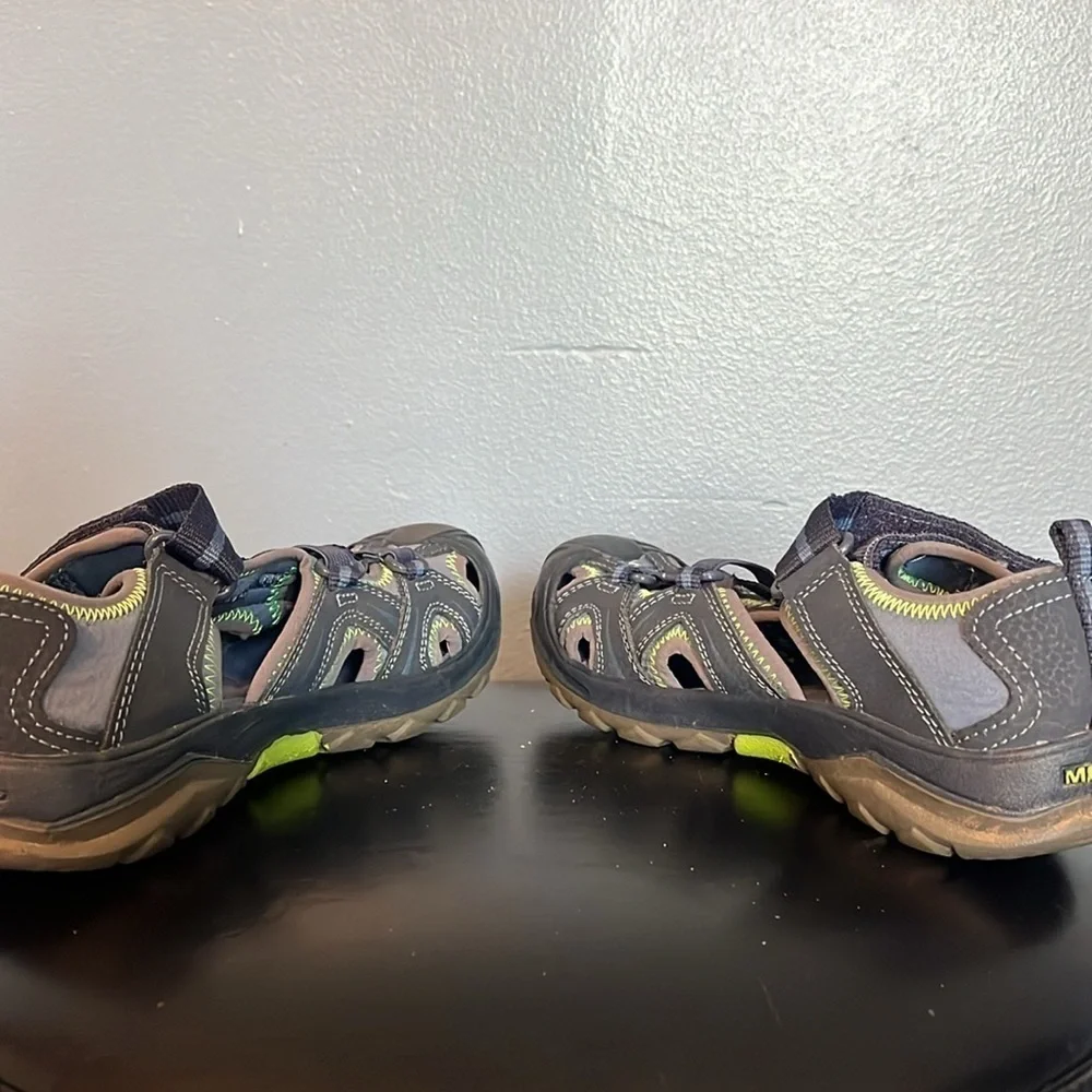 Merrell Hydro Hiker Sandals Boys 2W, leather, gray/blue